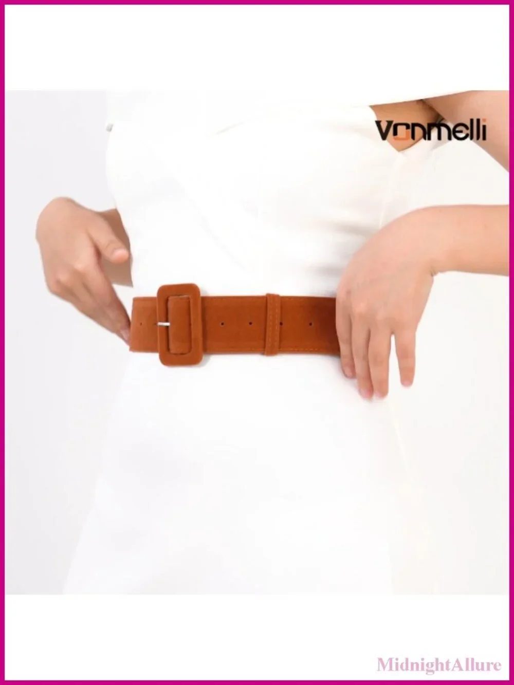Wide Velvet Waist Belt Faux Leather Square Buckle Dress Cinch